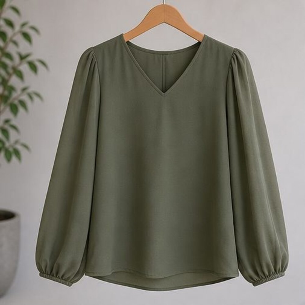 Rust Puff Sleeve Top